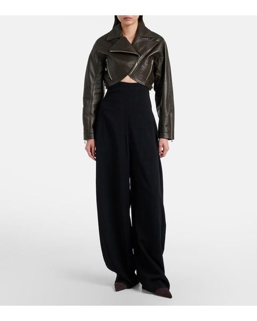 Alaïa Black Barrel-Leg Pants