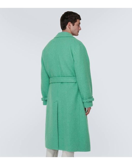 Auralee Trenchcoat Melton aus einem Alpakawollgemisch in Green für Herren