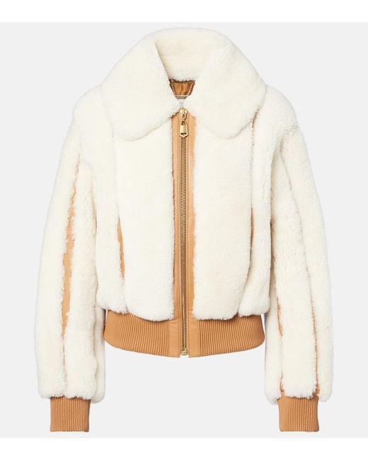 Zimmermann White Story Shearling Bomber Jacket