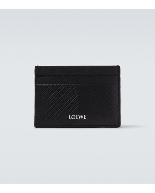 Loewe Black Logo Leather Card Holder for men