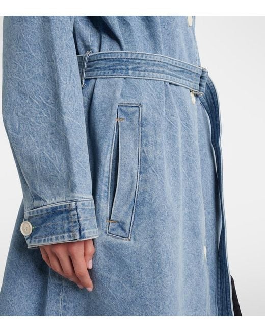 Agolde Blue X Maria Mcmanus Denim Wrap Coat