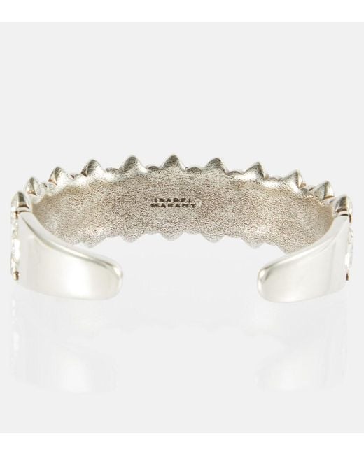 Isabel Marant White Celenia Crystal-Embellished Cuff Bracelet