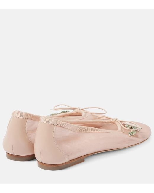 Simone Rocha Pink Ballerinas Mit Kristallen