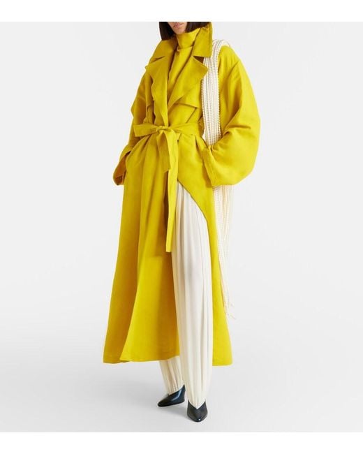 Alaïa Yellow Poplin Turtleneck Top
