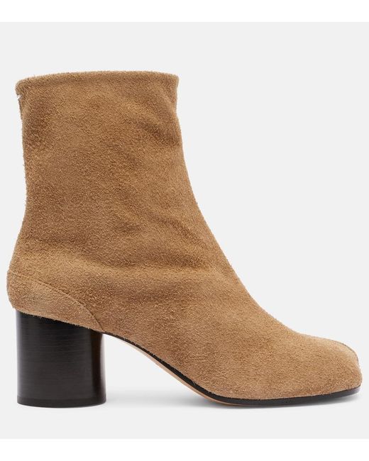 Maison Margiela Brown Tabi 60 Suede Ankle Boots