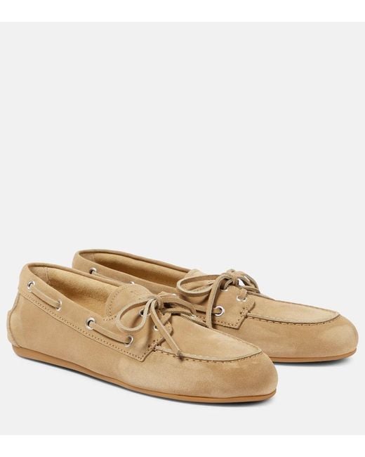 Miu Miu Natural Suede Driving Shoes