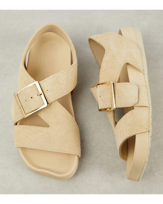 Loewe Natural Ease Brushed Leather Sandals