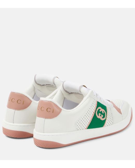 Gucci White Sneakers Screener Interlocking G aus Leder