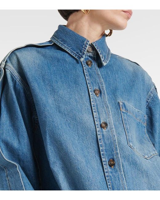 Camicia di jeans oversize di Victoria Beckham in Blue