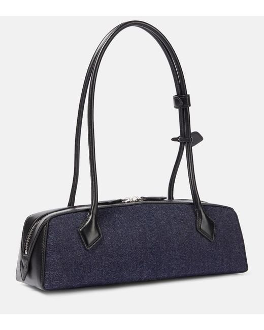 Alaïa Blue Schultertasche Le Teckel Medium Aus Denim