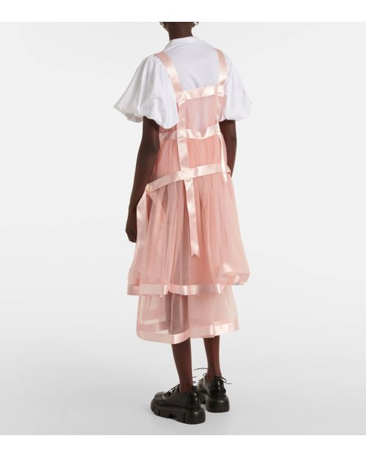 Noir Kei Ninomiya Pink Tulle Midi Dress