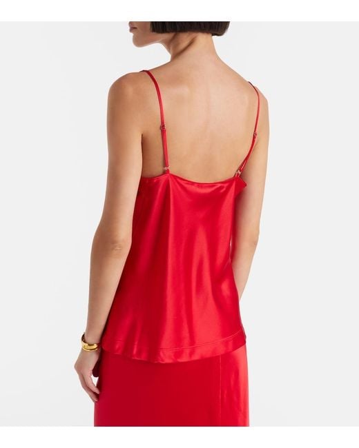 Dorothee Schumacher Red Sense Of Shine Silk-Blend Satin Camisole