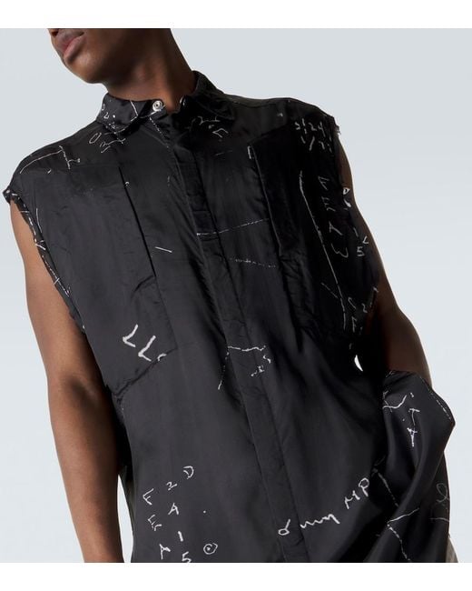 Rick Owens Black Jumbo Printed Shirt for men