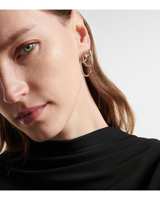 David Yurman Metallic Ohrringe Dy Mercer Aus 18Kt Gelbgold Und Sterlingsilber Mit Diamanten