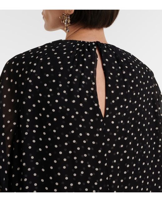 Dorothee Schumacher Black Dancing Dots Polka-Dot Maxi Dress