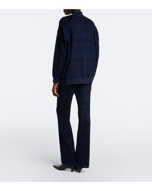 Missoni Blue Zigzag High-Rise Flared Pants