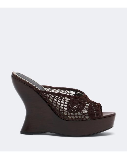 Magda Butrym Black Crochet Wedge Mules