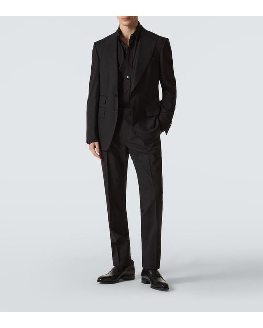 Tom Ford Black Shelton Wool Suit for men