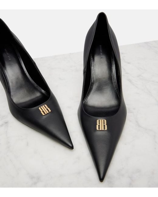 Balenciaga Black Avenue Bb Editor 90 Leather Pumps