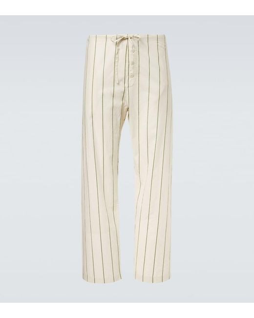 Bode Natural Celery Striped Cotton Pajama Pants for men