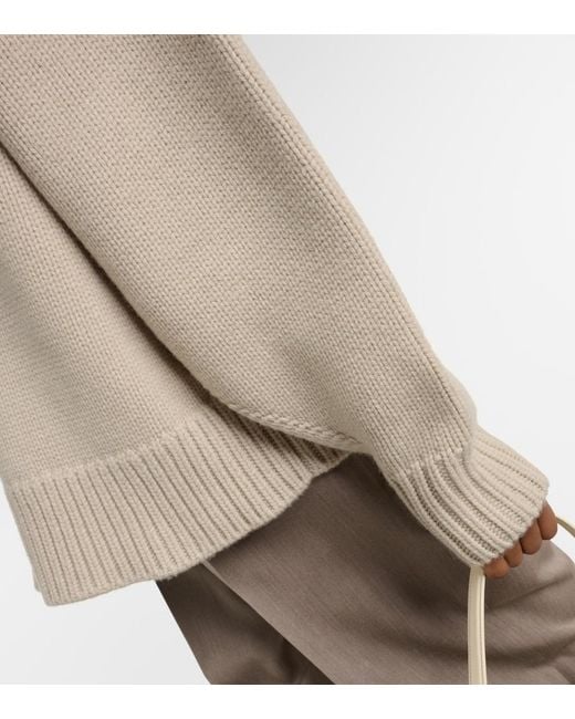 The Row White Ophelia Wool And Cashmere Sweater