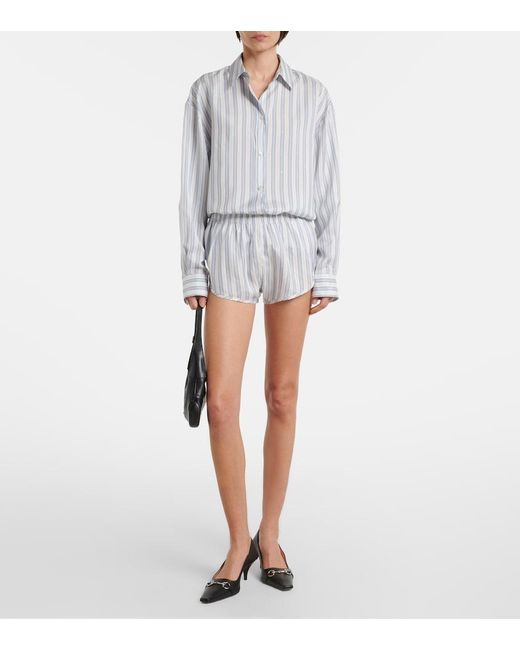 Gucci White Striped Silk Shirt