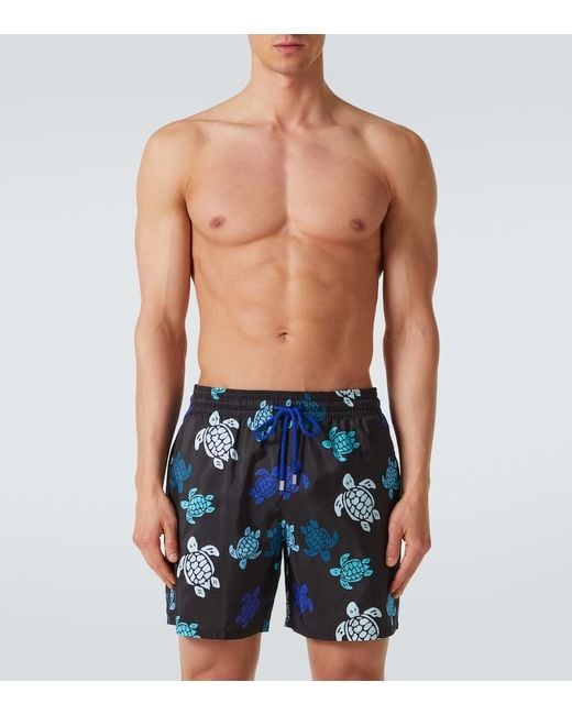 Vilebrequin Blue Printed Swim Trunks for men
