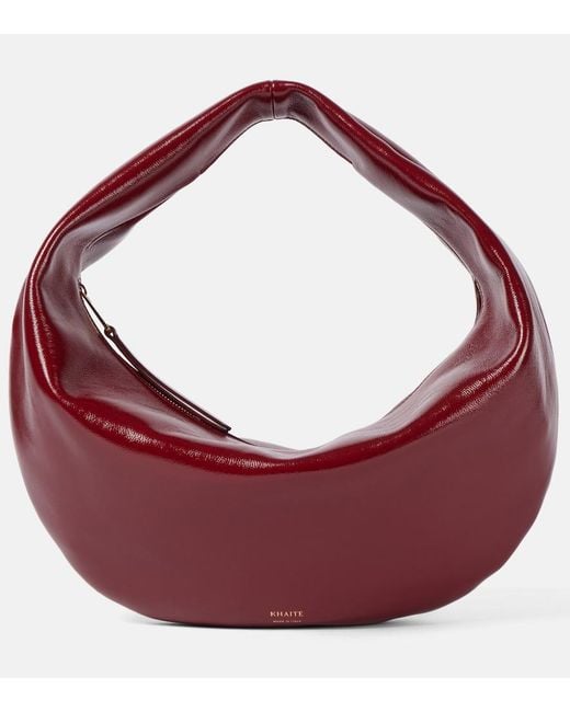 Khaite Red Olivia Medium Patent Leather Shoulder Bag