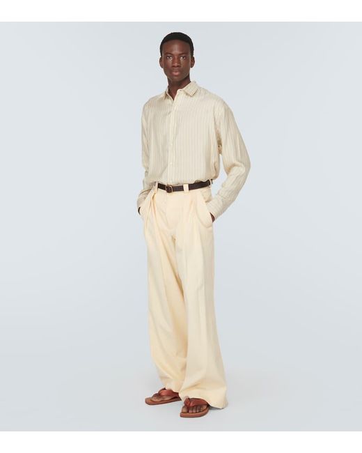 Dries Van Noten Brown Satin Thong Sandals for men