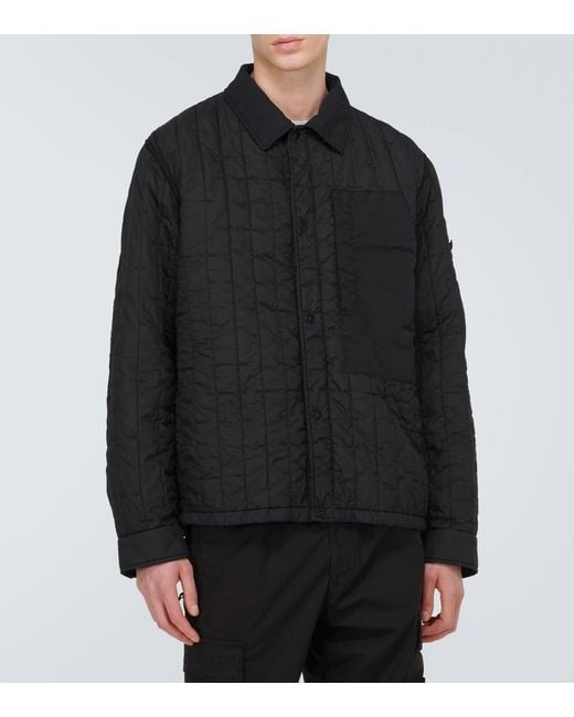 Giacca Trapuntata Compass di Stone Island in Black da Uomo