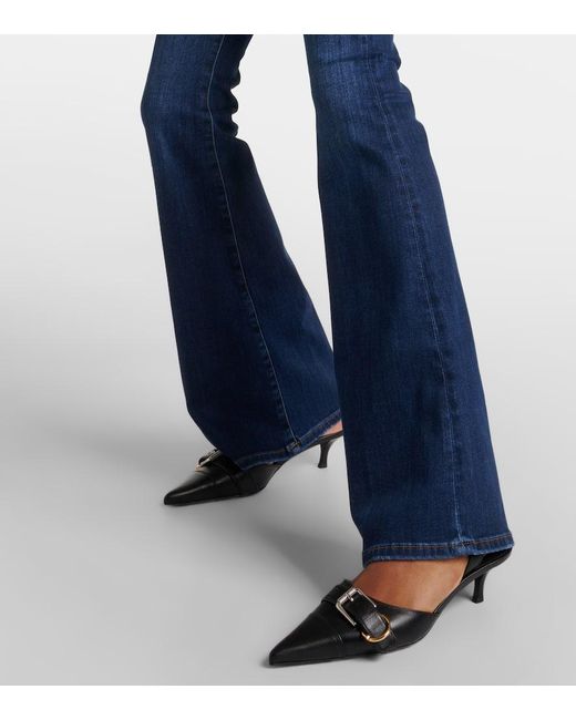 Jean Le High Flare A Taille Haute FRAME en coloris Blue