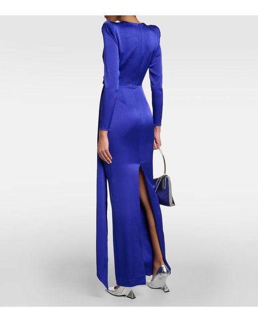 Alex Perry Purple Draped Satin Gown