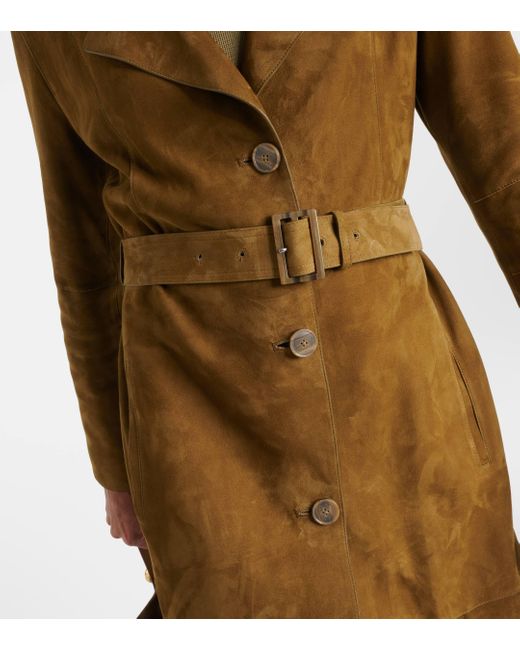 Trench-coat en daim Yves Salomon en coloris Natural