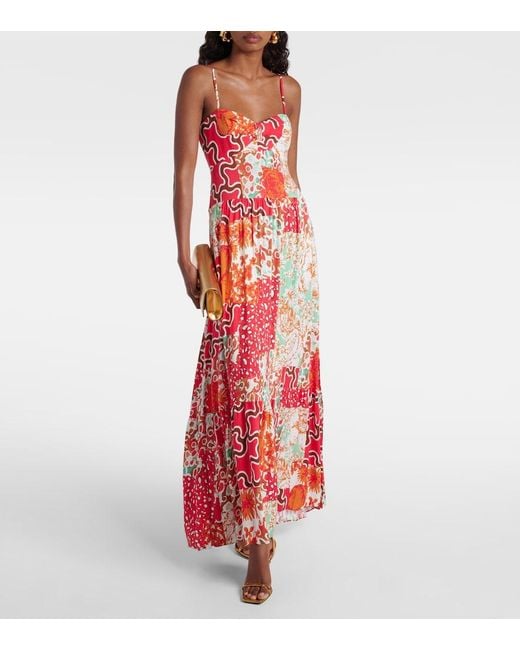 Diane von Furstenberg Red Etta Floral Maxi Dress