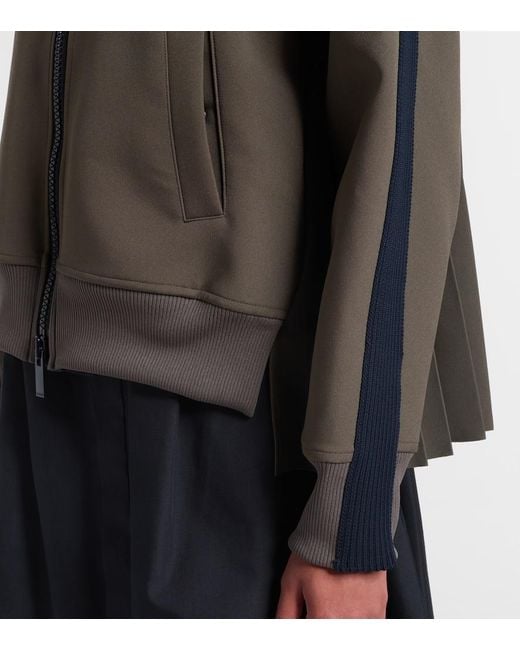 Sacai Green Jacke Aus Matelasse Und Twill