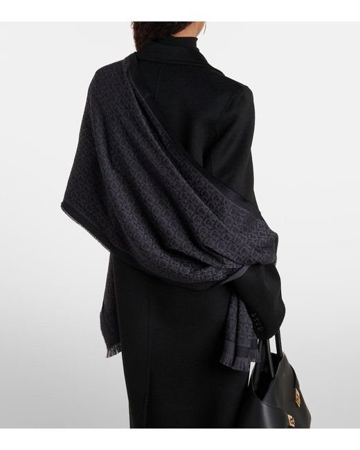 Bufanda Gancini De Lana De Jacquard Ferragamo de color Blue