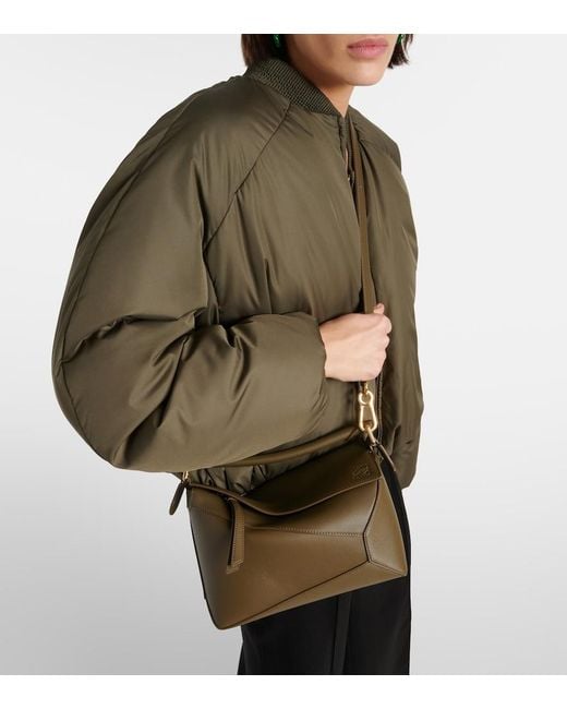 Loewe Metallic Puzzle Edge Small Leather Top-Handle Bag