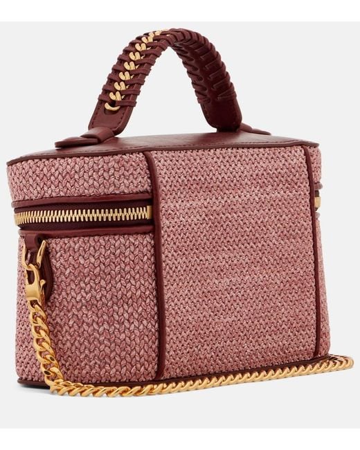 Stella McCartney Purple Falabella Raffia-Effect Vanity Bag