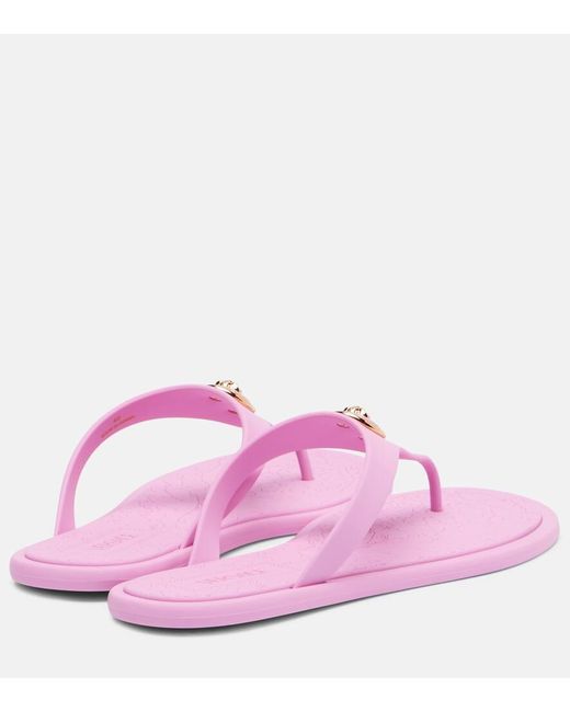 Versace Alia Medusa Thong Sandals in Pink | Lyst UK