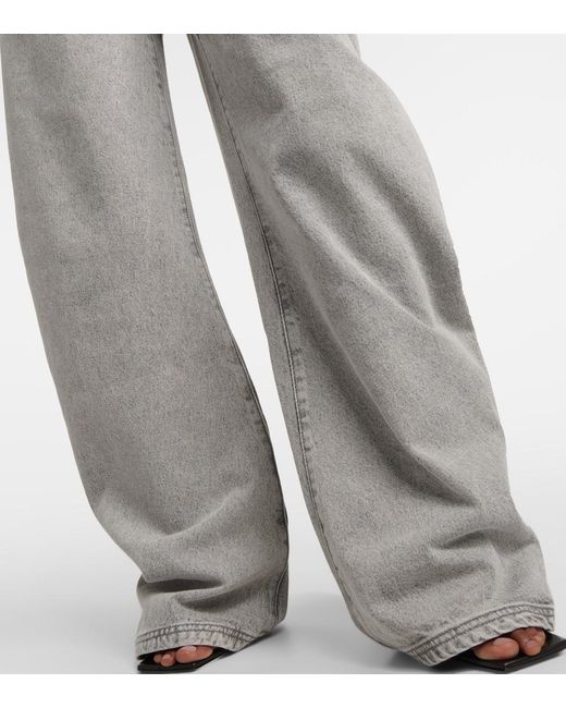 The Attico Gray Effie Mid-Rise Barrel-Leg Jeans