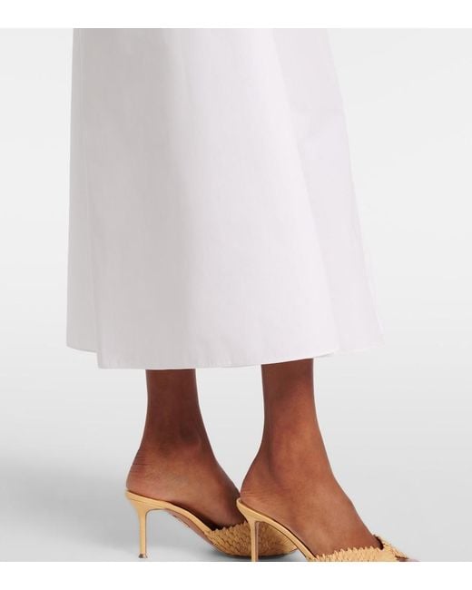 Erdem White Embroidered Cotton Poplin Shirt Dress