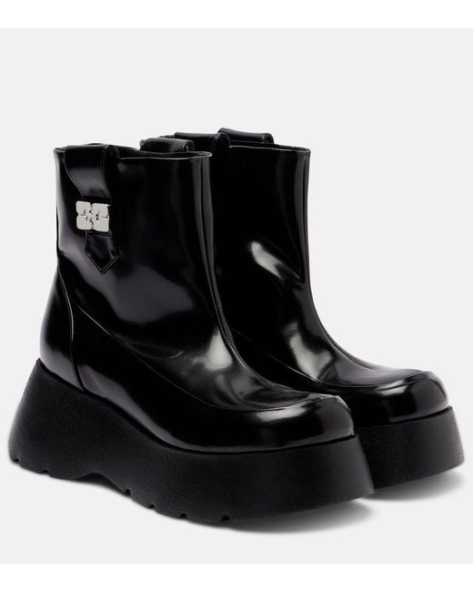 Ganni Black Kat Platform Ankle Boots