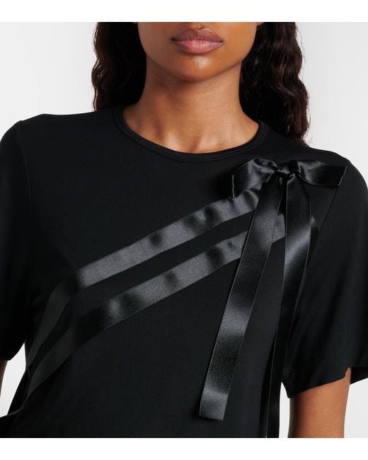 Simone Rocha Black Bow-Detail Jersey T-Shirt