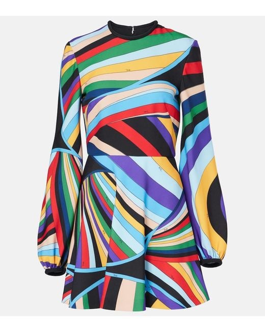 Emilio Pucci Blue Iride Cady Minidress