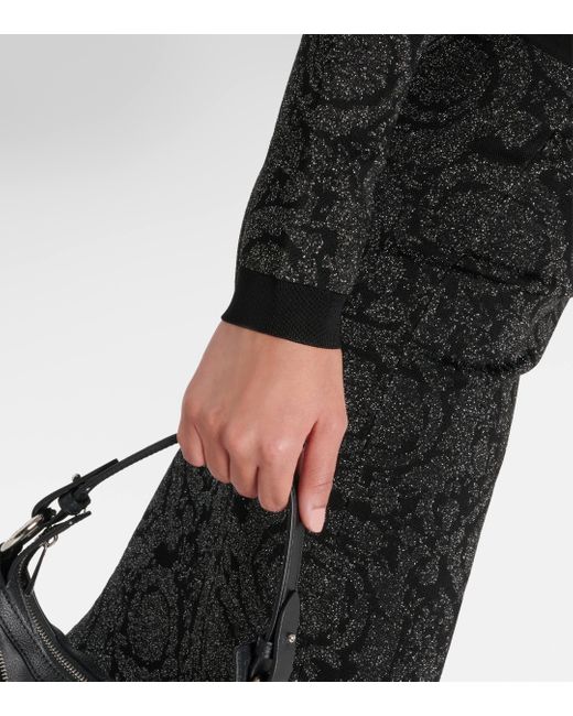 Cardigan raccourci Barocco Versace en coloris Black