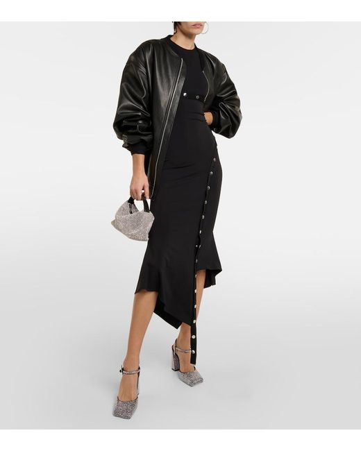 AMINA MUADDI Metallic Charlotte 95 Embellished Satin Pumps