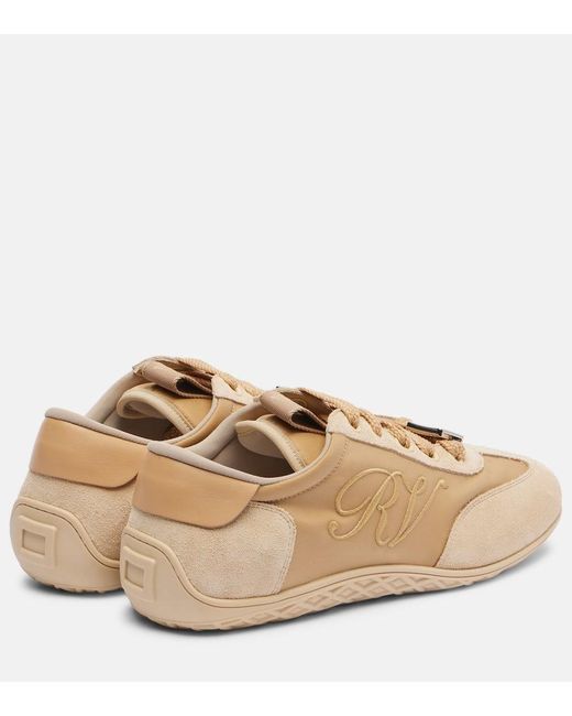 Roger Vivier Natural Sneakers Viv Low Aus Satin Mit Leder