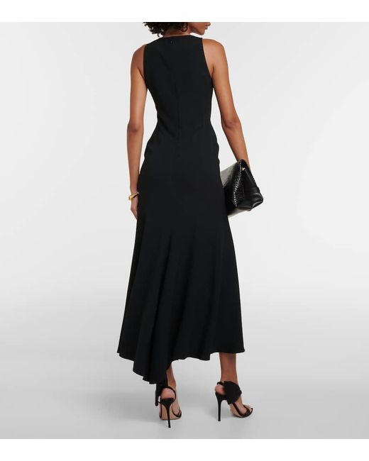 Vestido largo asimetrico drapeado Victoria Beckham de color Black