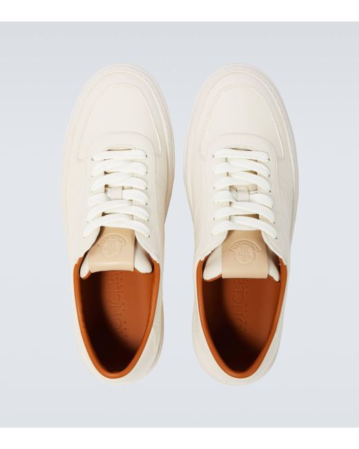 Moncler White Trailgrip Leather Sneakers for men