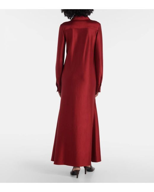 Jil Sander Red Hemdblusenkleid Aus Satin